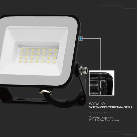 Naświetlacz Projektor LED V-TAC 30W SAMSUNG CHIP PRO-S Czarny VT-44030 4000K 2505lm 5 Lat Gwarancji