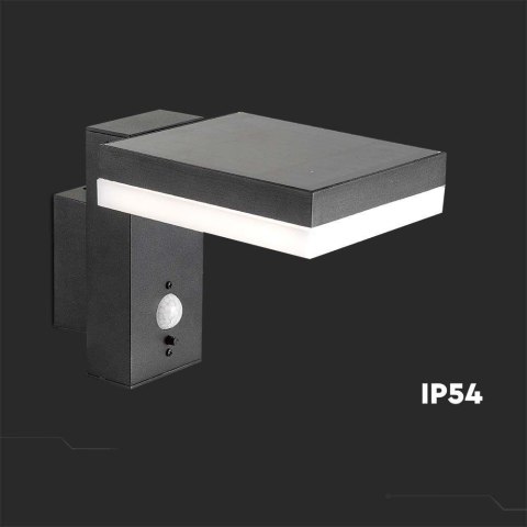 Kinkiet Ogrodowy Ścienny Solarny V-TAC 5.5W LED Czujnik Ruchu Kwadrat IP54 VT-1147 3000K 220lm 3 Lata Gwarancji