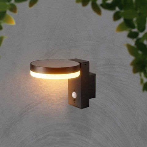 Kinkiet Ogrodowy Ścienny Solarny V-TAC 5.5W LED Czujnik Ruchu Okrągły IP54 VT-1147 3000K 220lm 3 Lata Gwarancji