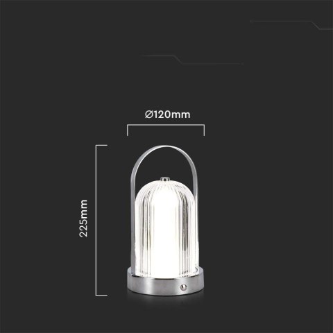 Lampka Biurkowa Nocna V-TAC 1W LED 22cm Ładowanie USB Ściemnianie Chrom VT-1057 3000K-6000K 55lm