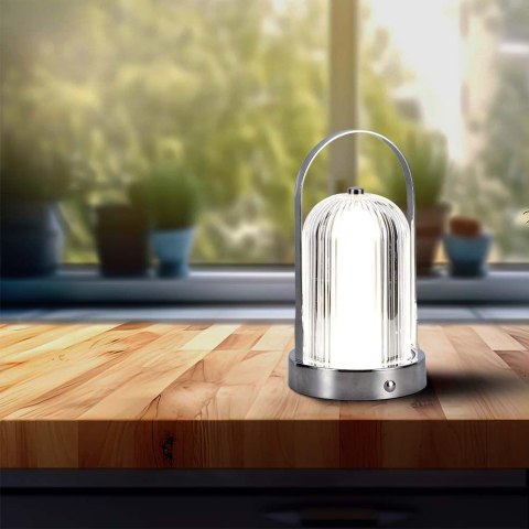 Lampka Biurkowa Nocna V-TAC 1W LED 22cm Ładowanie USB Ściemnianie Chrom VT-1057 3000K-6000K 55lm