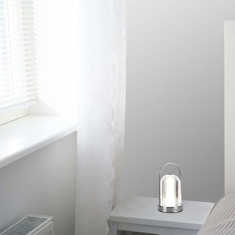 Lampka Biurkowa Nocna V-TAC 1W LED 22cm Ładowanie USB Ściemnianie Chrom VT-1057 3000K-6000K 55lm