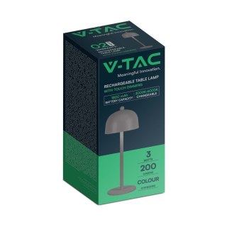 Lampka Biurkowa Nocna V-TAC 3W LED 30cm Ładowanie USB Ściemnianie Szara VT-1052 3000K-6000K 200lm