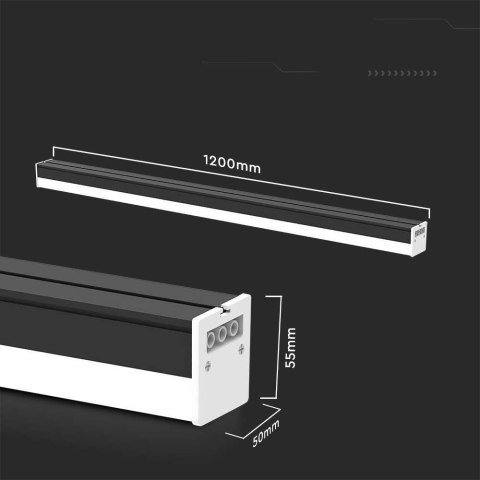 Lampa Oprawa V-TAC 40W Liniowa LINEAR LIGHT do łączenia Czarna VT-4140 4000K 4300lm 3 Lata Gwarancji
