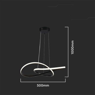 Lampa Wisząca Żyrandol Oprawa Zwieszana V-TAC 20W LED Czarna VT-7799 3000K 2540lm