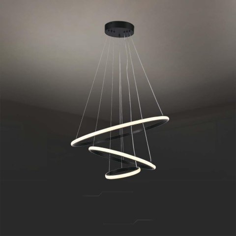 Lampa Wisząca Żyrandol Oprawa Zwieszana V-TAC 32W LED Czarna VT-7816 3000K 3880lm