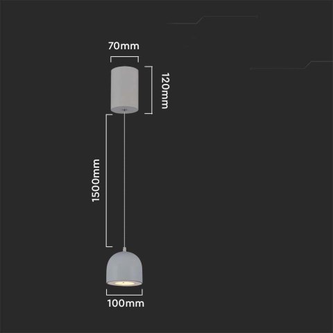 Oprawa Zwieszana V-TAC LED 8,5W 100cm Szara VT-7794 3000K 850lm