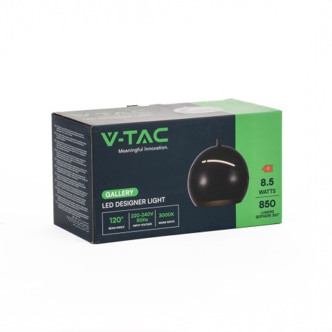 Oprawa Zwieszana V-TAC LED 8,5W 150cm Regulowana Czarna VT-7797 3000K 850lm