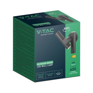 Kinkiet Ścienny V-TAC 6W LED IP44 Czarny VT-1186 3000K 620lm