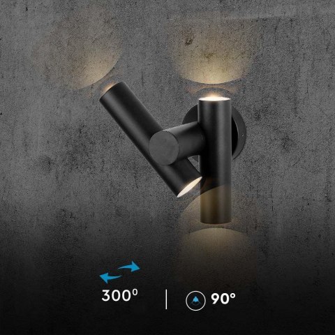 Kinkiet Ścienny V-TAC 6W LED IP44 Czarny VT-1186 3000K 620lm