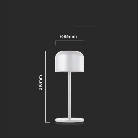 Lampka Biurkowa Nocna V-TAC 1,5W LED 21cm Ładowanie Ściemnianie Biała VT-1181 2700K-5700K 150lm