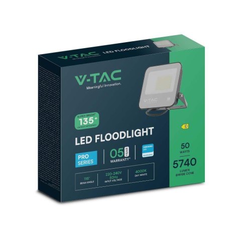 Naświetlacz Projektor LED V-TAC 50W 135Lm/W SAMSUNG CHIP Czarny VT-4455 6500K 5740lm 5 Lat Gwarancji