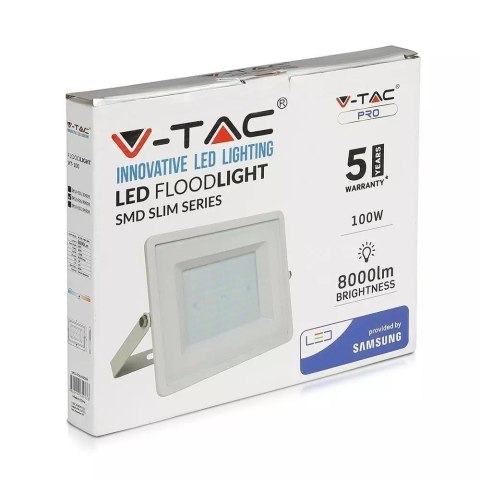 Projektor LED V-TAC 100W SAMSUNG CHIP Biały VT-100 3000K 8000lm 5 Lat Gwarancji