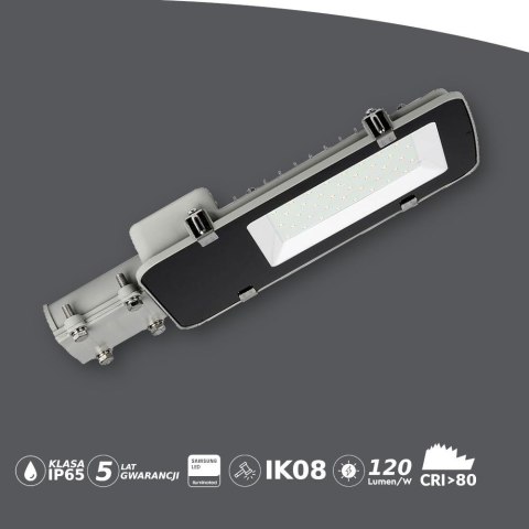 Oprawa Uliczna LED V-TAC SAMSUNG CHIP 100W Szara VT-100ST 6400K 12000lm 5 Lat Gwarancji