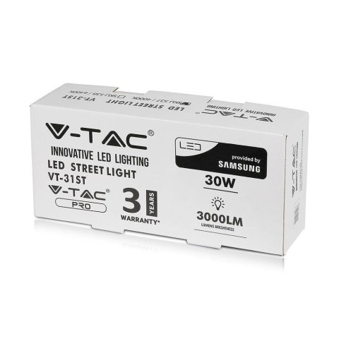 Oprawa Uliczna LED V-TAC SAMSUNG CHIP 30W VT-31ST 6000K 3000lm 3 Lata Gwarancji