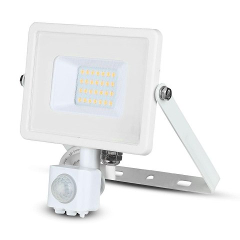 Naświetlacz Projektor LED V-TAC 20W SAMSUNG CHIP Czujnik Ruchu Funkcja Cut-OFF Biały VT-20-S-B 4000K 1600lm 5 Lat Gwarancji