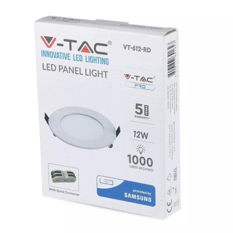 Panel Premium V-TAC 18W LED SAMSUNG CHIP Okrągły 225x12mm VT-618 6400K 1500lm 5 Lat Gwarancji