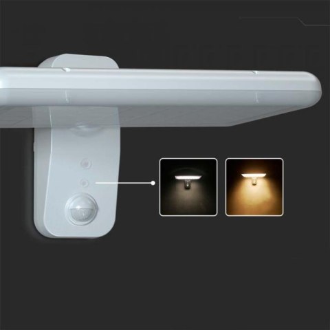 Kinkiet Ogrodowy Ścienny Solarny V-TAC 15W Czunik Ruchu CCT IP65 Biały VT-414 4000K-6000K 2000lm