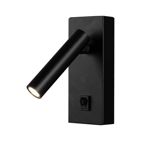 Lampa Oprawa LED V-TAC 2W Kinkiet Hotel Łóżko Włącznik Czarny VT-402 3000K 150lm