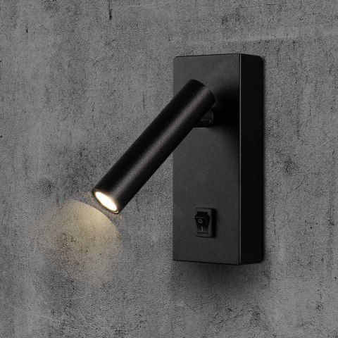 Lampa Oprawa LED V-TAC 2W Kinkiet Hotel Łóżko Włącznik Czarny VT-402 3000K 150lm