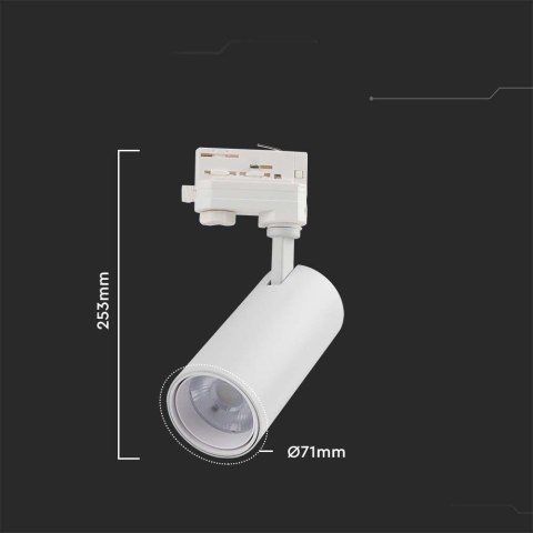 Oprawa Szynosystem 3F V-TAC 30W LED 35st CCT CRI90+ Biała VT-47030 2700K-4000K-6500K 2900lm