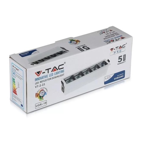 Oprawa V-TAC Downlight SAMSUNG CHIP 20W UGR19 CRI90+ 12st VT-2-21 2700K 1600lm 5 Lat Gwarancji