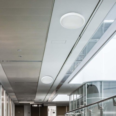 Plafon V-TAC 20W LED Okrągły IP44 Czujnik Ruchu Mikrofalowy IK10 30cm Biały VT-8222 3000K-4000K-6000K 1800lm 5 Lat Gwarancji