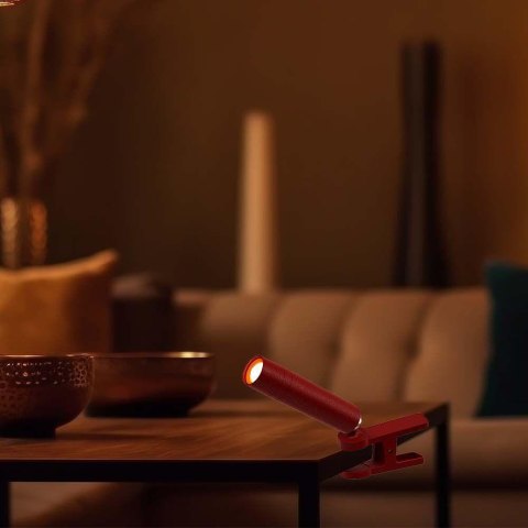 Lampka Biurkowa V-TAC 4w1 37cm Kinkiet Klips Latarka 3W LED Czerwona VT-7413 4000K 300lm