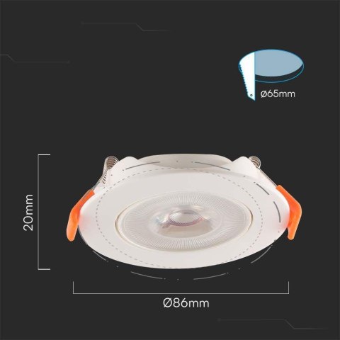 Oczko LED V-TAC SAMSUNG CHIP 7W LED Białe VT-7007 6400K 660lm