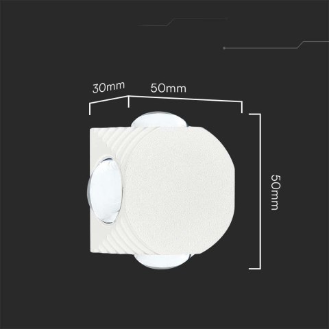 Oprawa Ścienna Góra Dół V-TAC 4W LED IP54 Biała VT-2544 4000K 390lm