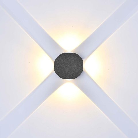 Oprawa Ścienna Góra Dół V-TAC 4W LED IP54 Czarna VT-2544 3000K 390lm