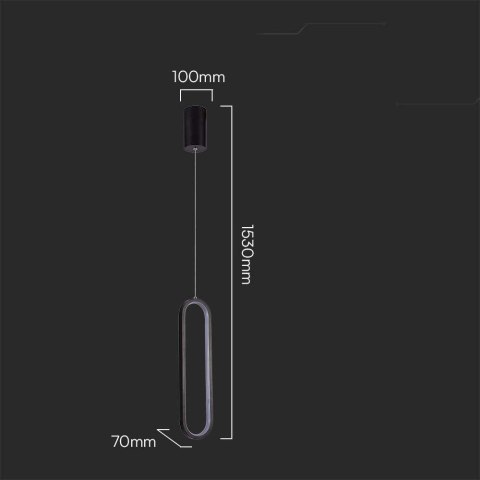Lampa Wisząca Żyrandol Oprawa Zwieszana V-TAC 13W LED Czarna VT-7829 4000K 1500lm