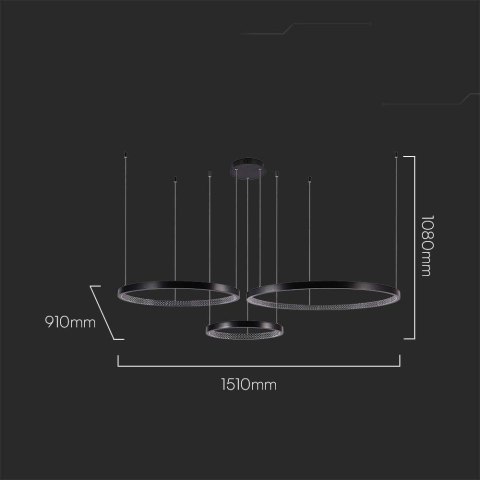 Oprawa Zwieszana V-TAC 57W LED Czarna VT-7824 3000K 6840lm