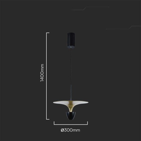 Oprawa Zwieszana V-TAC 9W LED Czarny+Złoty VT-7832 4000K 1000lm
