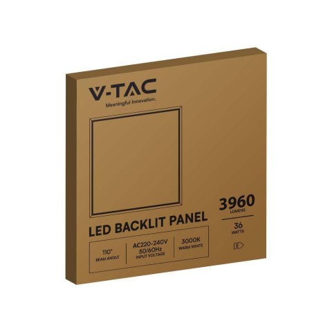 Plafon Panel LED V-TAC 36W 600x600 LED Backlight 33mm 120Lm/W VT-60036 3000K 3960lm