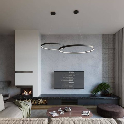 Sollux Lampa Żyrandol RIO 110 czarny LED 3000K