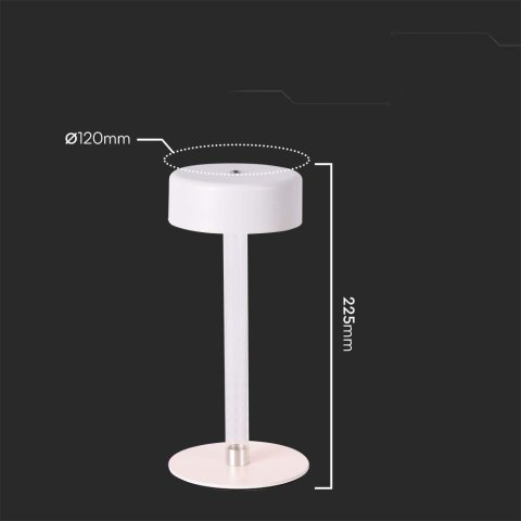 Lampka Biurkowa Nocna V-TAC 3W LED 23cm Ładowanie USB CCT Ściemnianie Biała VT-7567 3000K-6000K 210lm