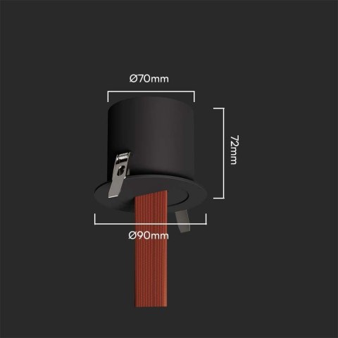 Mocowanie Podtynkowe 90x72mm Szynosystem Taśmowy 48V V-TAC Czarne 3 Lata Gwarancji