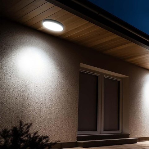 Plafon V-TAC 18W LED Okrągły 25cm Natynkowy IP44 Czarny VT-8618B 6500K 1830lm
