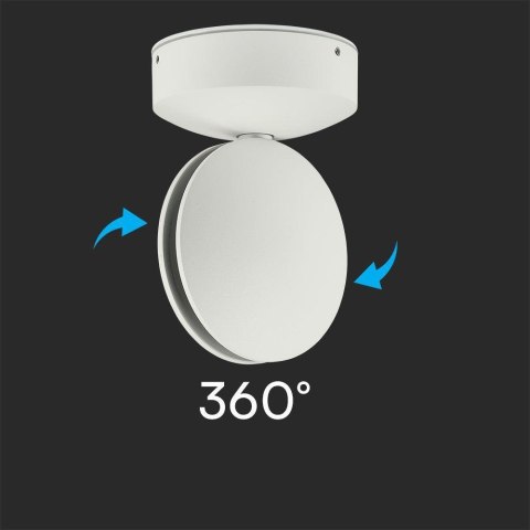 Oprawa 360st V-TAC 7W LED Iluminacja Elewacji / Wnęk okiennych Biała IP65 VT-707 3000K 645lm