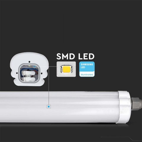 Lampa Oprawa Hermetyczna LED V-TAC SAMSUNG CHIP G-SERIES 60cm 18W 120Lm/W VT-6076 6500K 2160lm 3 Lata Gwarancji