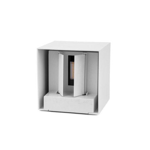 Oprawa Ścienna Solarna V-TAC 9W LED COB Regulowana Biała Kostka 15x15cm IP65 VT-11109 3000K 860lm