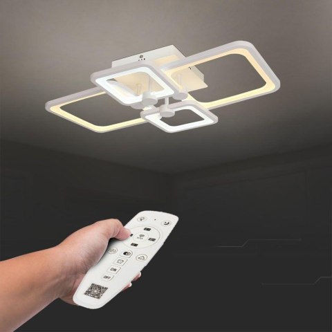 Oprawa Sufitowa V-TAC 74W LED Ściemnialna Biała Pilot VT-7718 3000K-4000K-6000K 6000lm