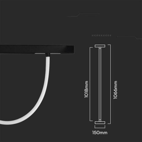 Oprawa Szynosystem Magnetyczny 48V V-TAC 11W LED 100cm VT-42112 3000K 1270lm 3 Lata Gwarancji