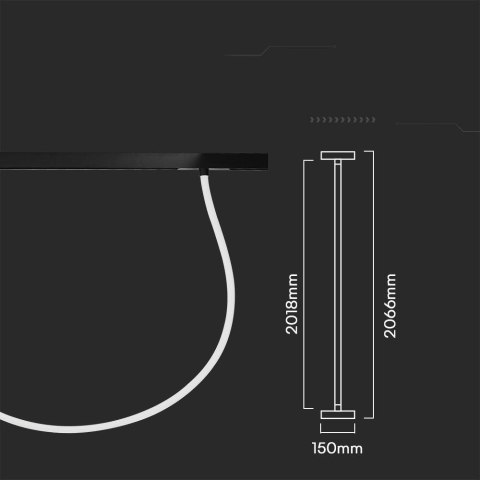 Oprawa Szynosystem Magnetyczny 48V V-TAC 23W LED 200cm VT-42024 3000K 2760lm 3 Lata Gwarancji