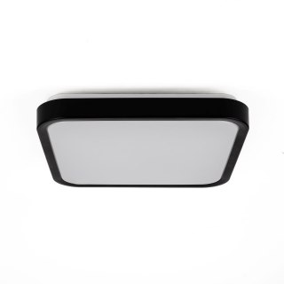 Plafon  Lampa Sufitowa V-TAC 18W LED Kwadrat 25x25cm Natynkowy IP44 Czarny VT-8618B 3000K 1830lm