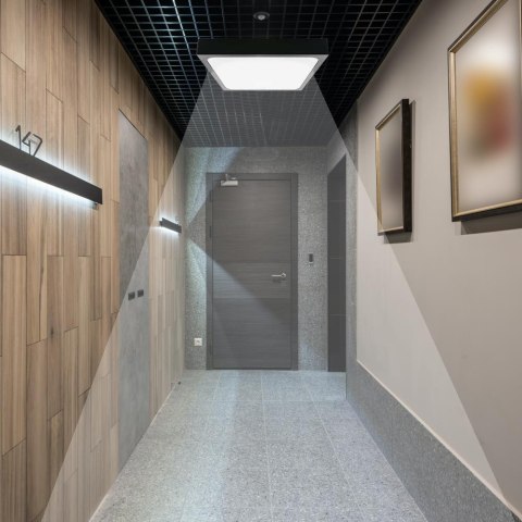 Plafon V-TAC 36W LED Kwadrat 42x42cm Natynkowy Pilot Czujnik Ruchu IP44 Czarny VT-8630S 4000K 3820lm