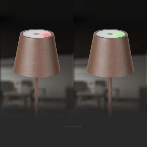 Lampka Biurkowa Nocna V-TAC 1,5W LED Ładowanie Ściemnianie IP54 Brąz, Corten VT-7997 3000K 150lm