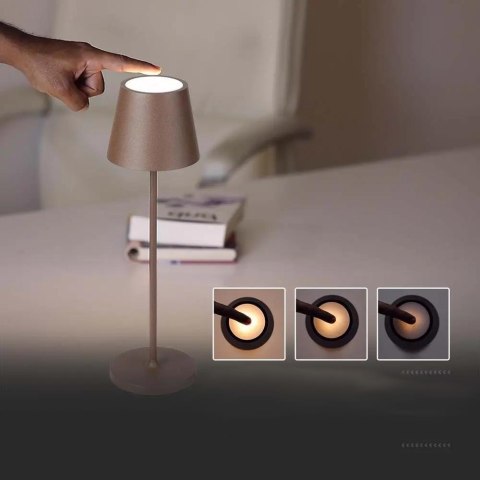 Lampka Biurkowa Nocna V-TAC 1,5W LED Ładowanie Ściemnianie IP54 Brąz, Corten VT-7997 3000K 150lm