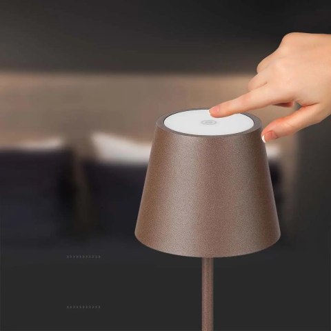Lampka Biurkowa Nocna V-TAC 1,5W LED Ładowanie Ściemnianie IP54 Brąz, Corten VT-7997 3000K 150lm